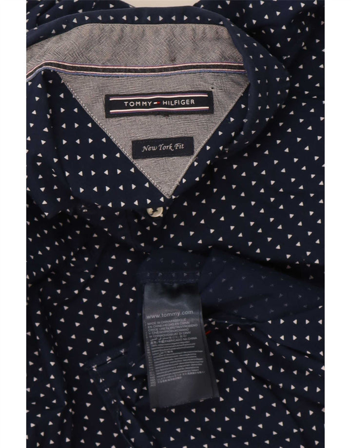 Koszula męska Tommy Hilfiger, średnia, granatowa, geometryczna bawełna