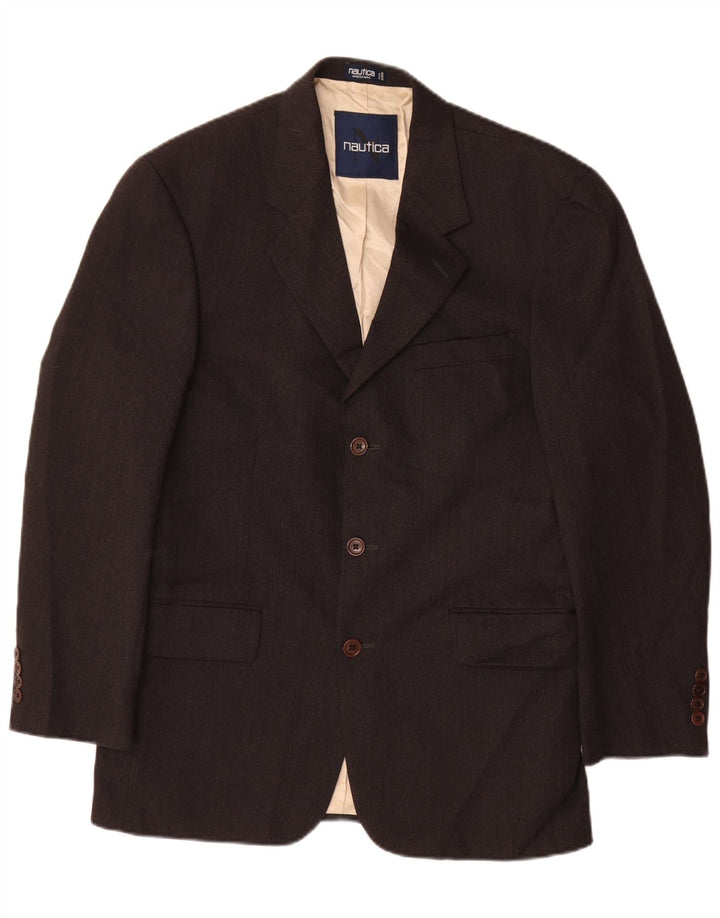 Męska marynarka zapinana na 3 guziki NAUTICA UK 38 Średnioszara wełna