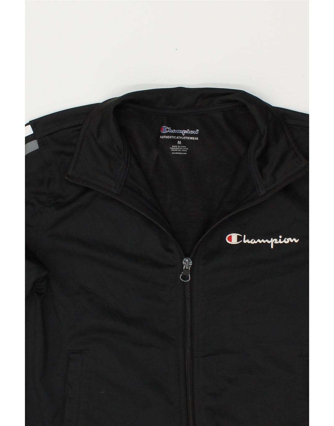 CHAMPION Girls Graphic Tracksuit Top Jacket 10-11 Years Medium Black Vintage Champion and Second-Hand Champion from Messina Hembry 