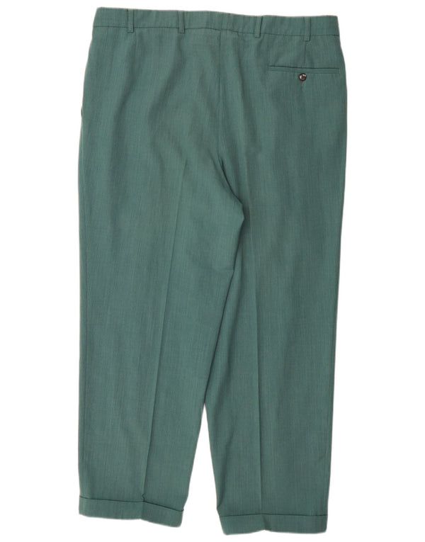 Męskie spodnie garniturowe w stylu vintage IT 54 2XL W38 L30 Zielony poliester