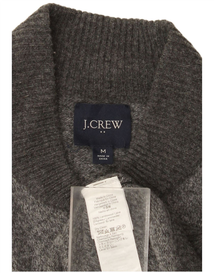 J. Crew Męski sweter rozpinany Średni szary, nakrapiana wełna jagnięca