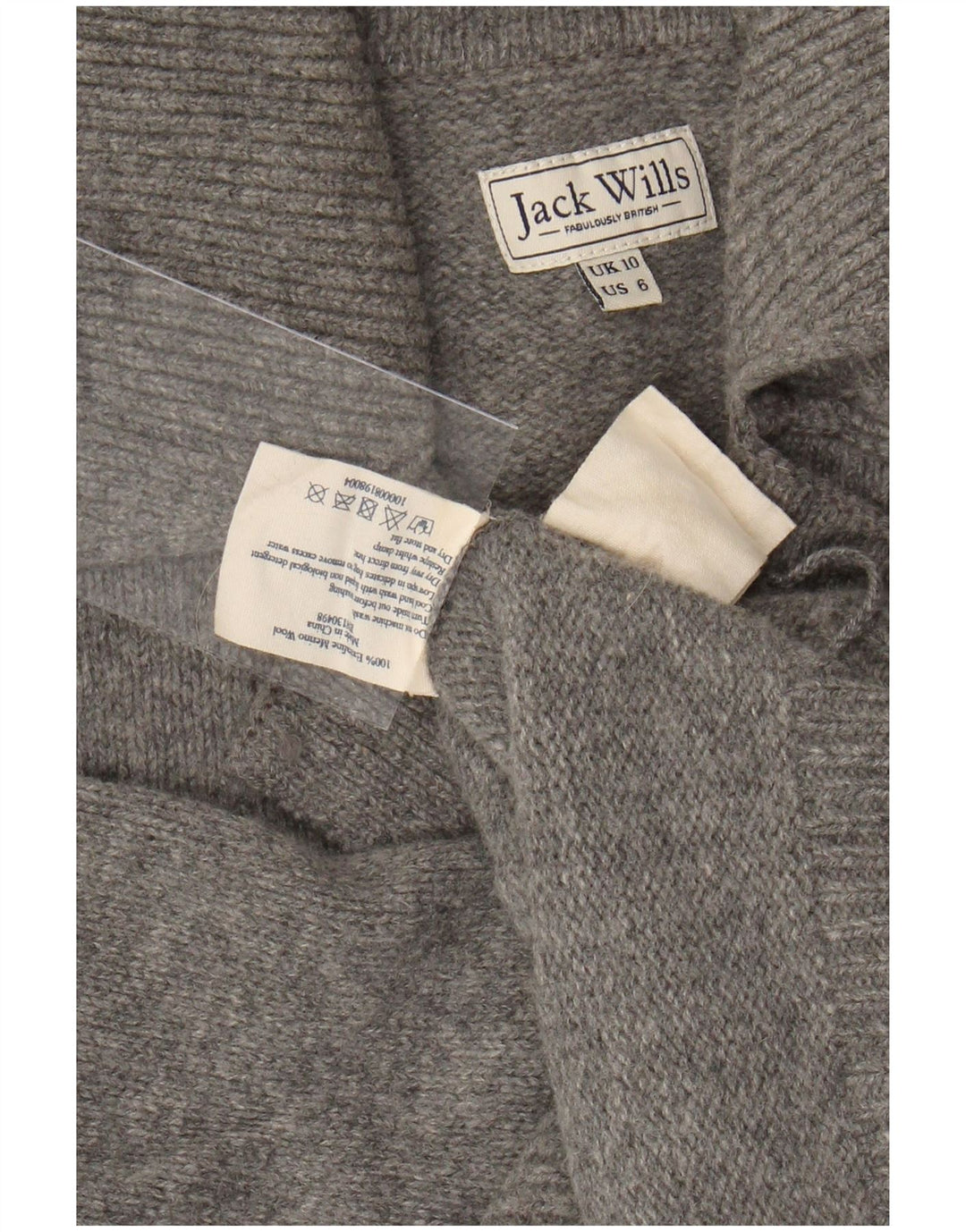 JACK WILLS Damski sweter oversize UK 10 Small Grey