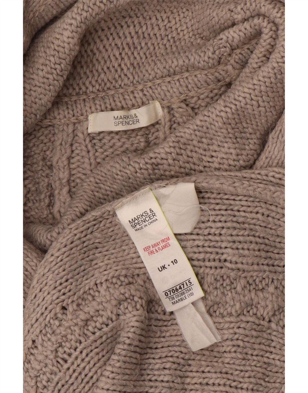 Marks & Spencer Damski sweter z golfem UK 10, mały, szary, akrylowy