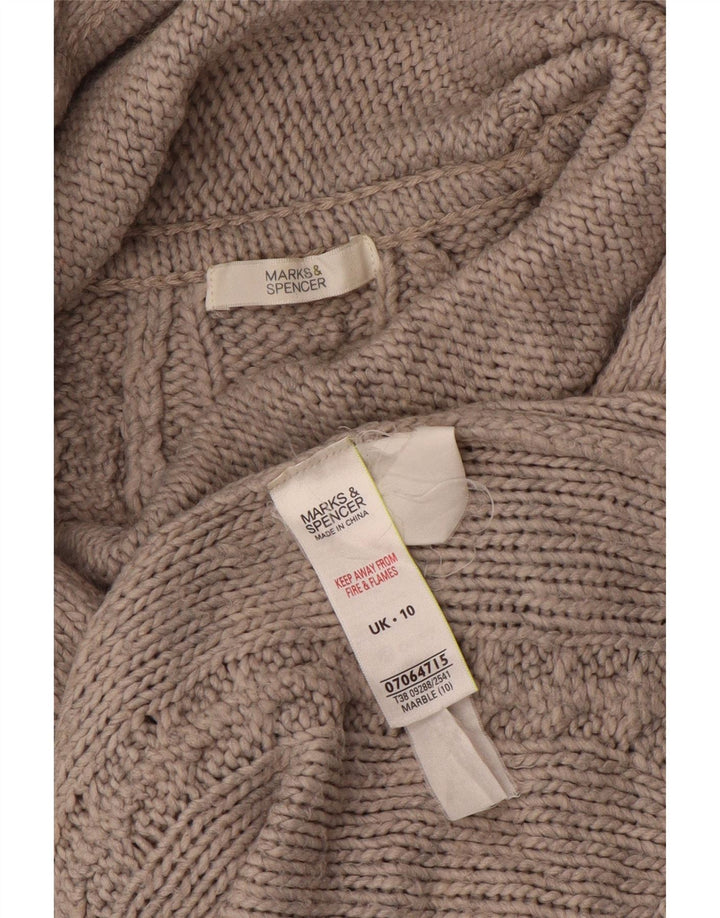 Marks & Spencer Damski sweter z golfem UK 10, mały, szary, akrylowy