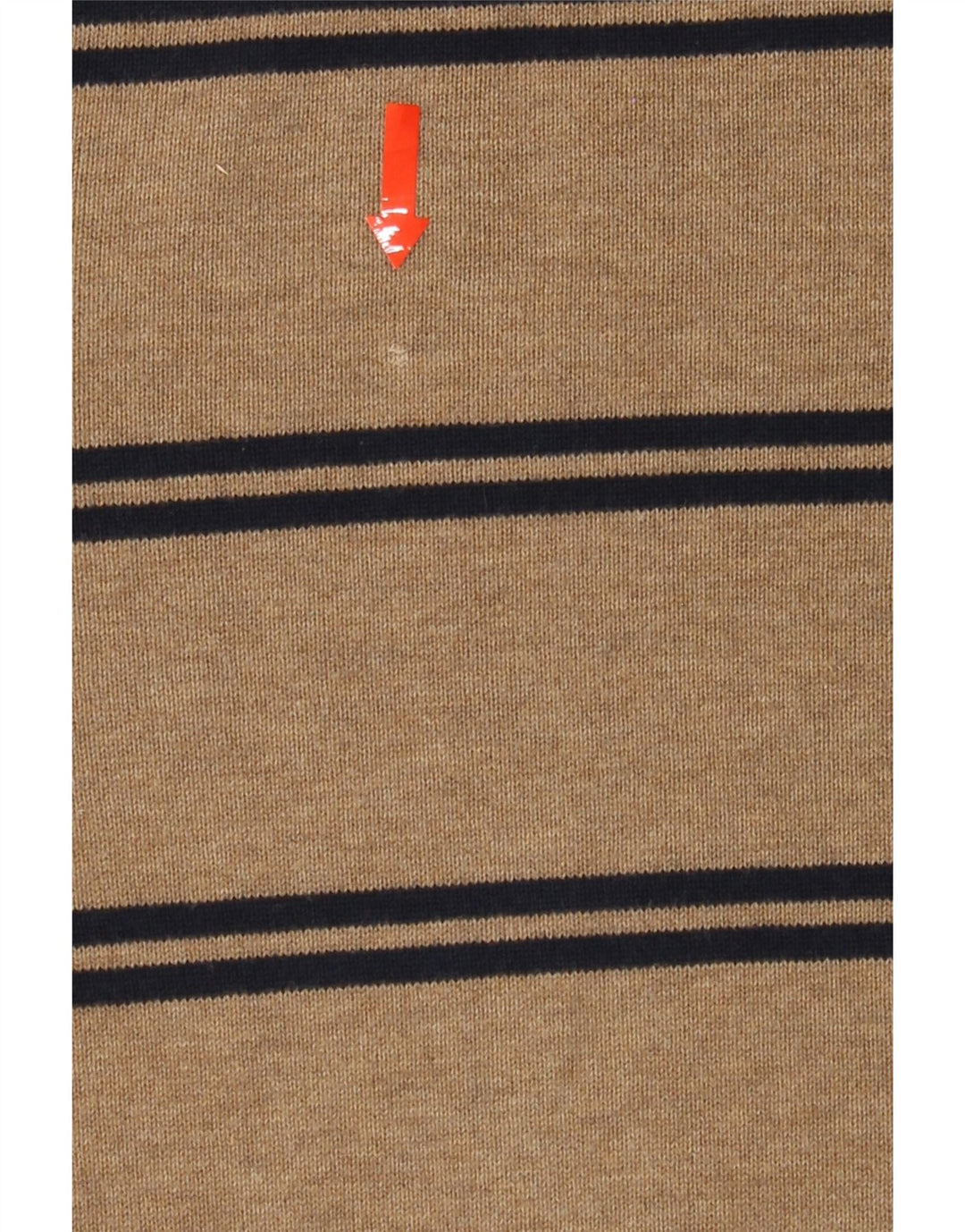 TOMMY HILFIGER Mens V-Neck Jumper Sweater Medium Brown Striped Cotton Vintage Tommy Hilfiger and Second-Hand Tommy Hilfiger from Messina Hembry 