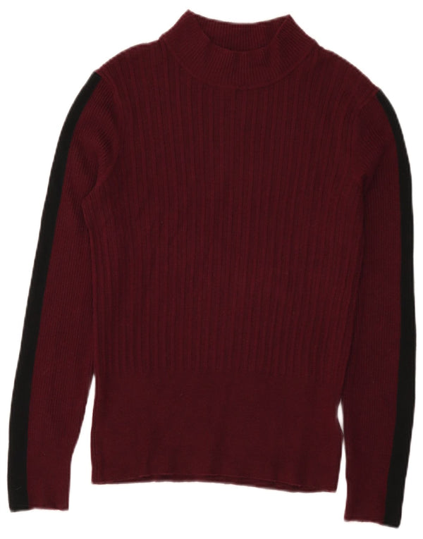 Marks & Spencer Damski sweter z golfem, UK 12, średni burgund