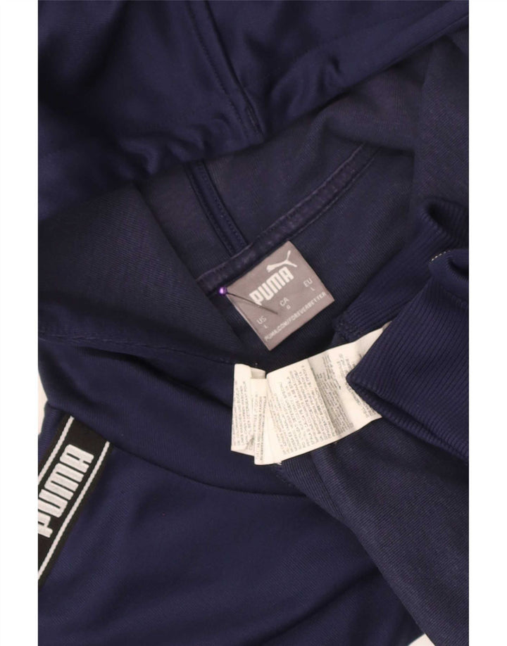 Męski sweter z kapturem Puma z grafiką, duży, granatowy, poliester