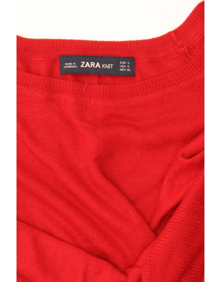 Damski sweter oversize z dekoltem w łódkę Zara UK 10 Small Red