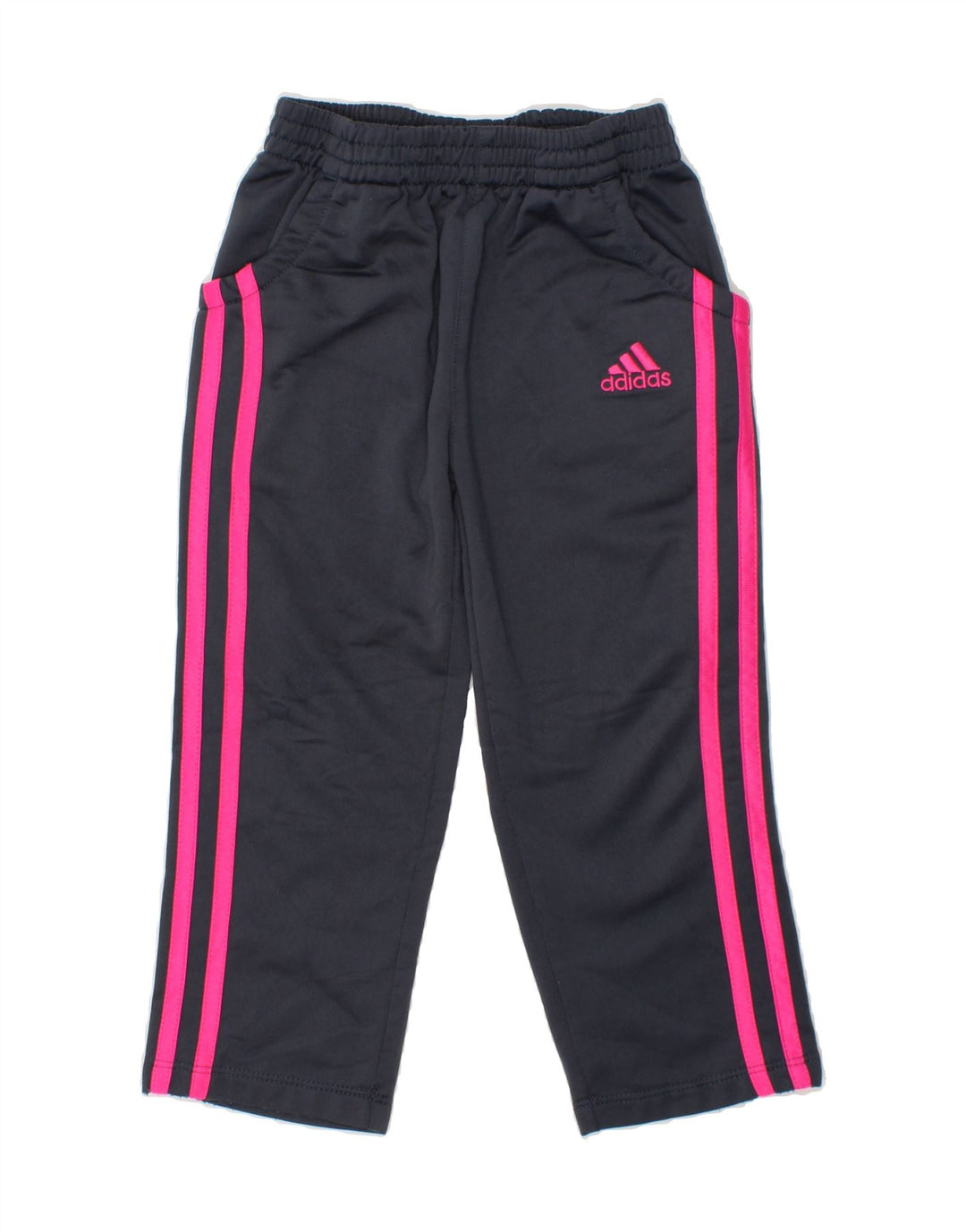 ADIDAS Girls Tracksuit Trousers 2-3 Years Grey Polyester Vintage Adidas and Second-Hand Adidas from Messina Hembry 