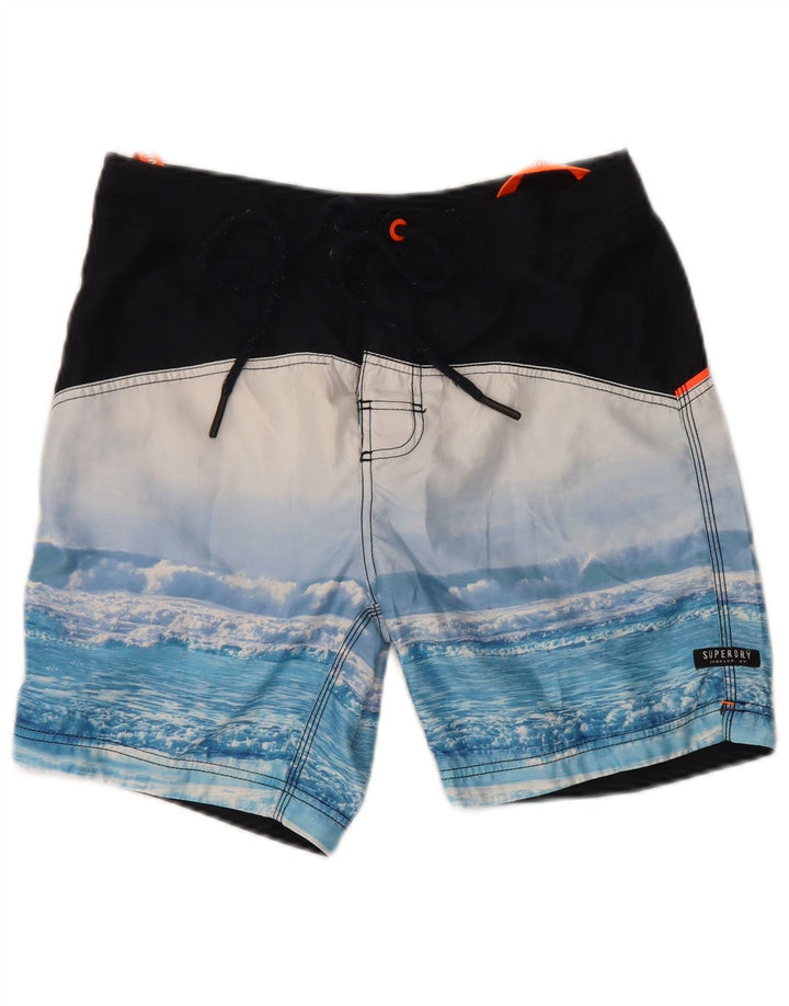 Męskie spodenki kąpielowe Superdry Graphic Regular, mały niebieski poliester