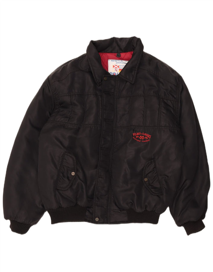 Męska kurtka bomberka Polbot UK 42 XL, czarna, poliamid