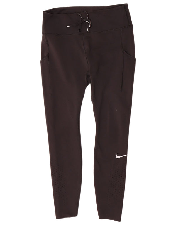Damskie legginsy Nike Dri Fit UK 14, duże, czarne, poliestrowe