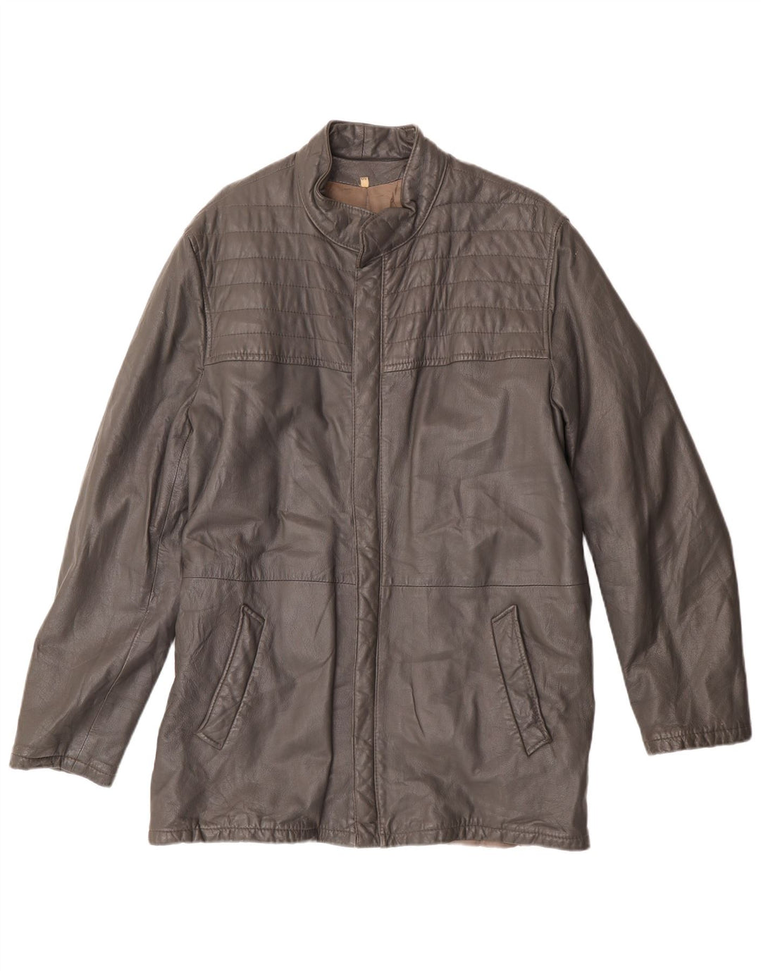 Vintage męska kurtka skórzana IT 50 duża szara skóra