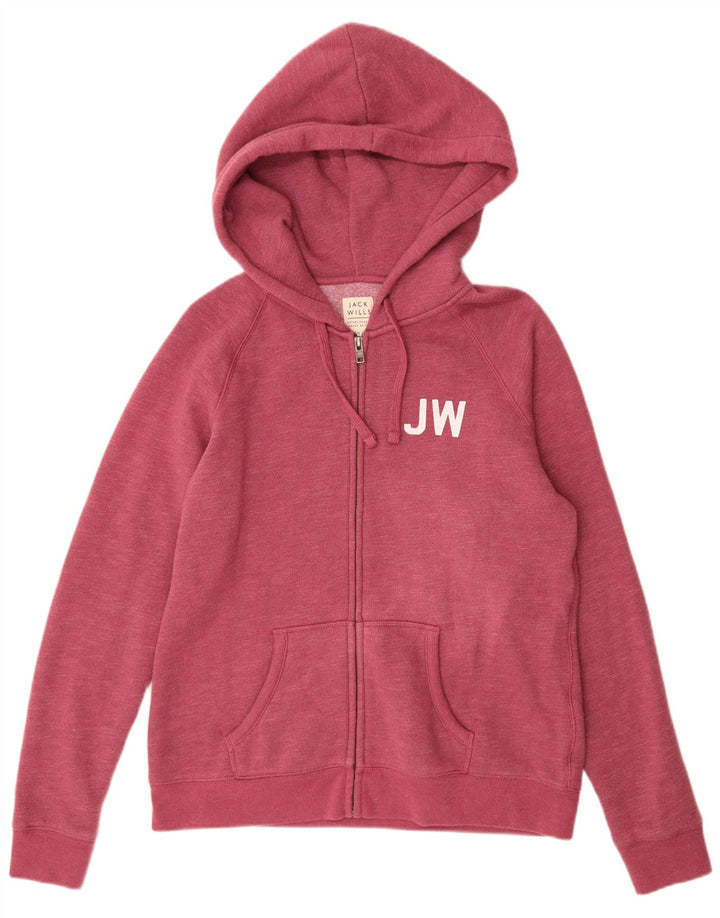 Damski sweter JACK WILLS z kapturem i zamkiem UK 16, duży, bordowy, nakrapiany