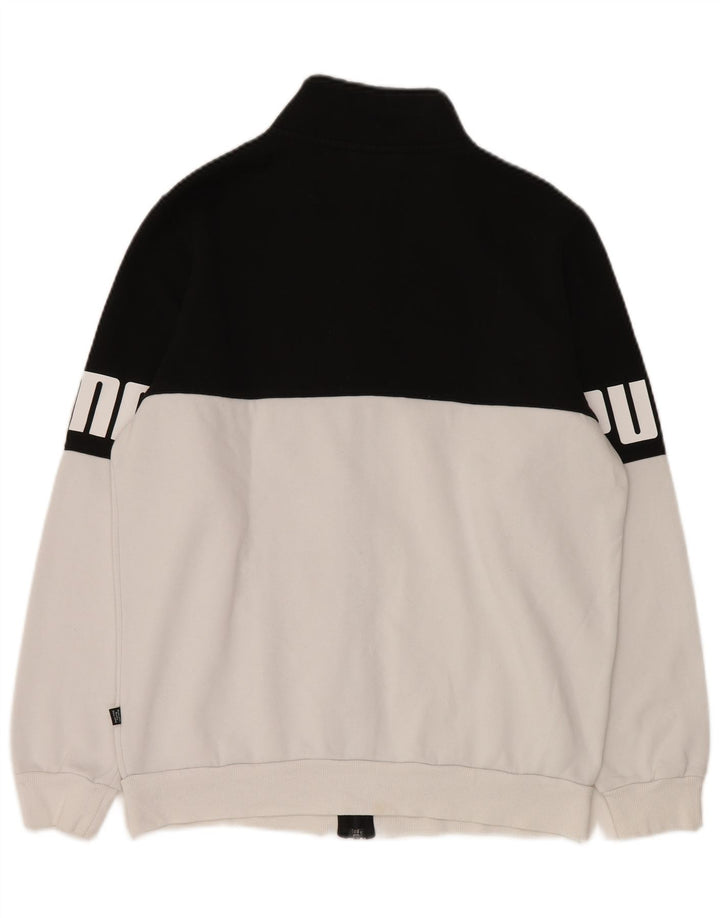 Męska kurtka dresowa Puma z grafiką, średnia biała, z blokami kolorów