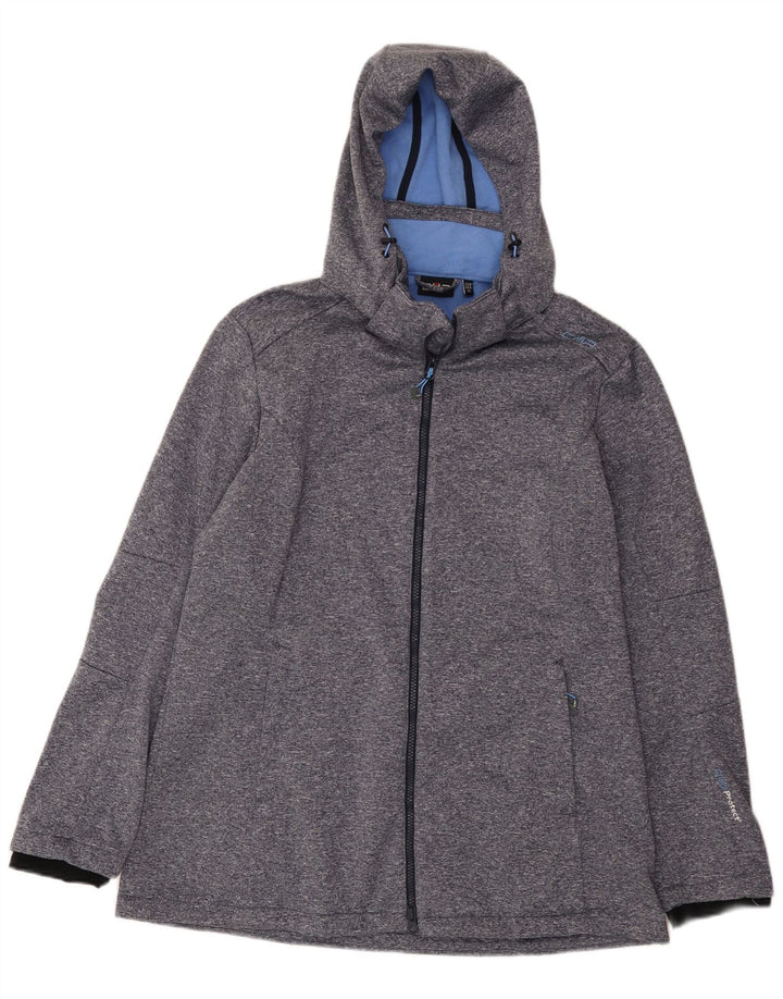 Damska kurtka wiatrówka z kapturem CMP UK 18 XL, niebieski, nakrapiany poliester