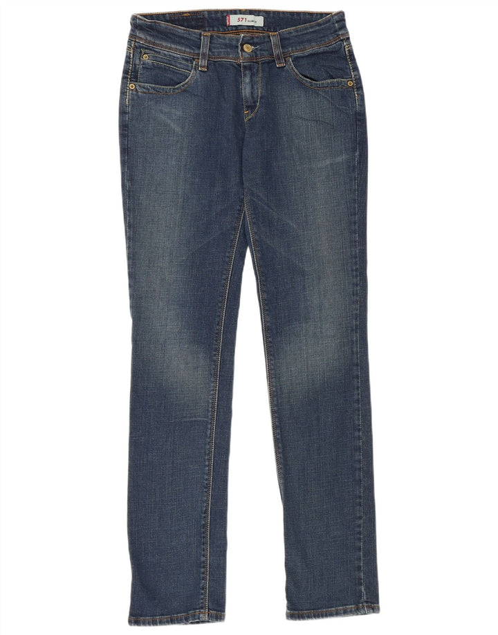 Damskie jeansy Levi's 571 Slim W30 L32 Niebieskie bawełniane