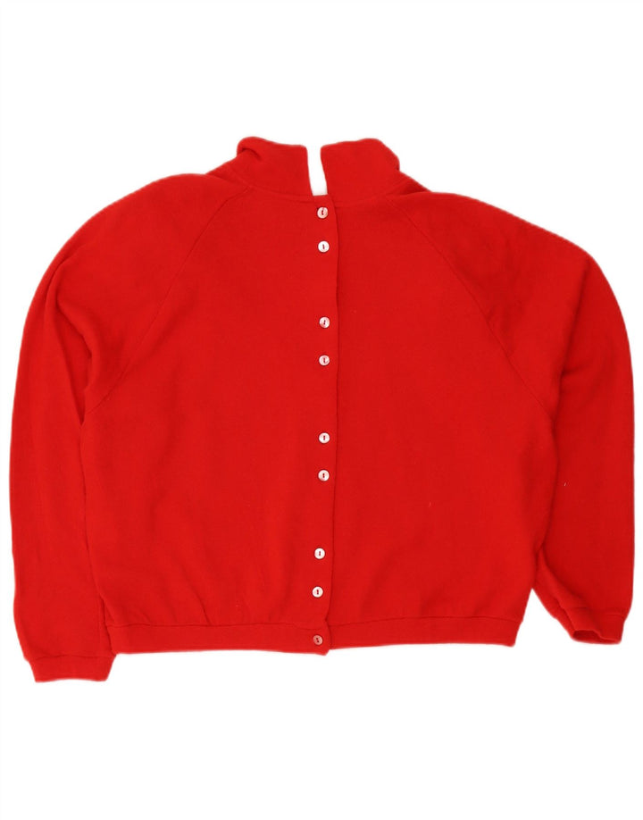 Damski sweter oversize Stefanel z kołnierzem polo UK 14, średni czerwony
