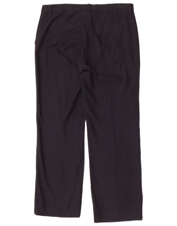 Damskie proste spodnie garniturowe Gant UK 14 Large W30 L29 Granatowy poliester