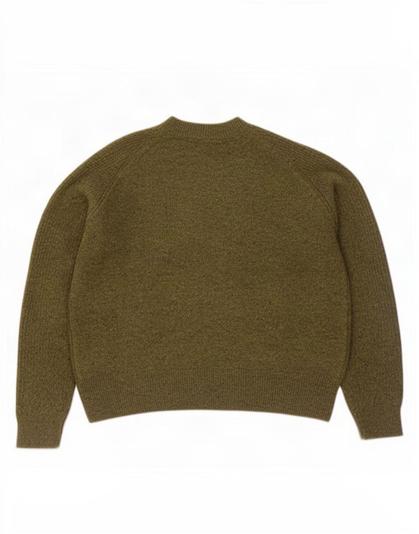 Marks & Spencer Damski sweter z okrągłym dekoltem, UK 14, średni khaki, akryl
