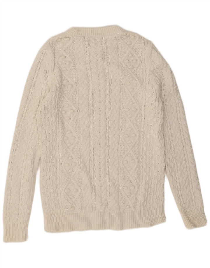 Damski sweter z okrągłym dekoltem Zara, średni biały
