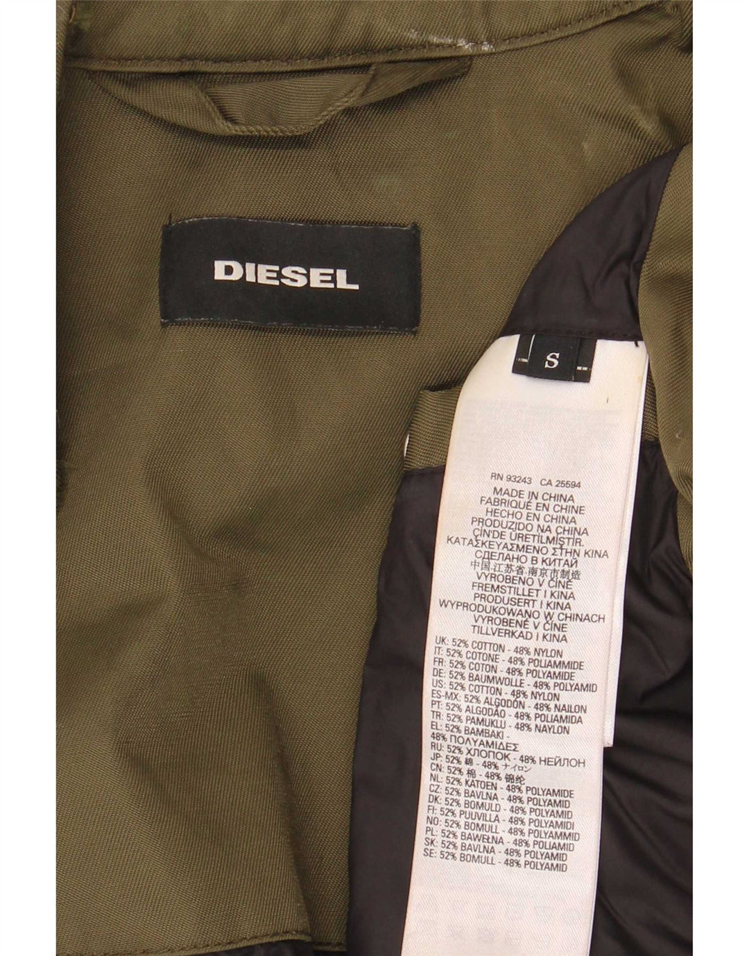 Męska kurtka bomber Diesel UK 36 Small Khaki