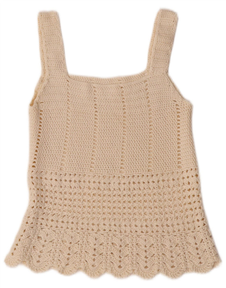 Damski top na ramiączkach VINTAGE UK 4 XS w kolorze złamanej bieli