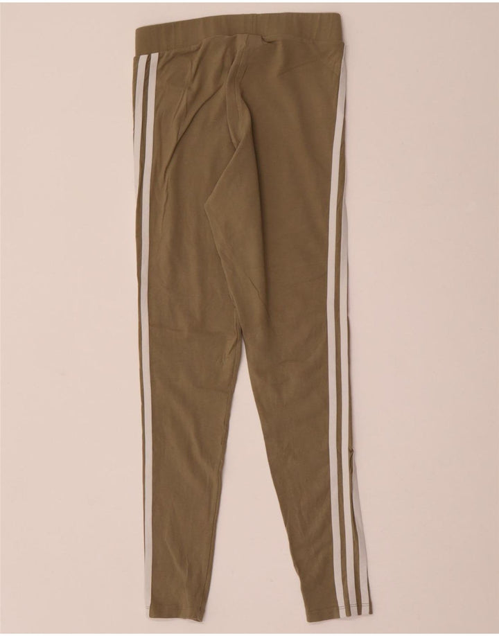 Legginsy damskie ADIDAS UK 8, małe, bawełniane, khaki