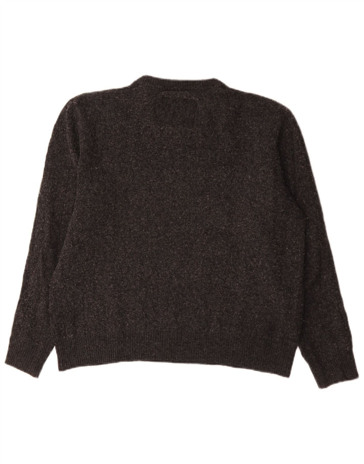 Męski sweter Jack Wills z okrągłym dekoltem, średnioszary, z wełny merynosów