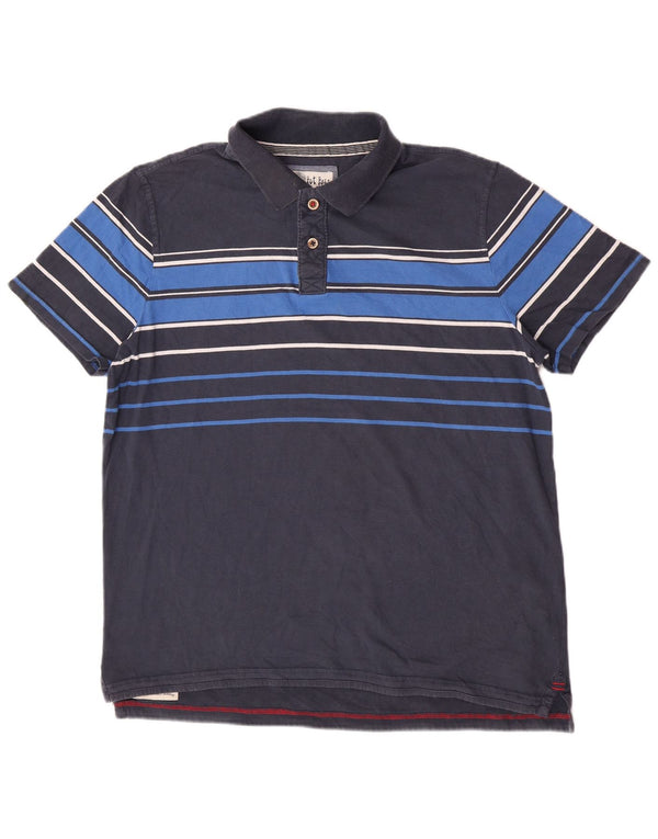 Męska koszulka polo do rugby Fat Face XL, bawełniana w granatowe paski