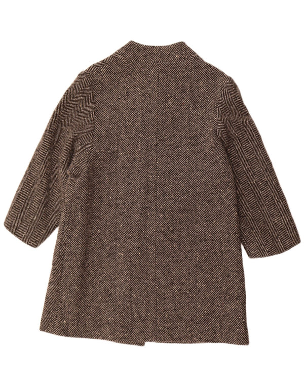 Płaszcz damski w stylu vintage UK 14 Średni szary w jodełkę