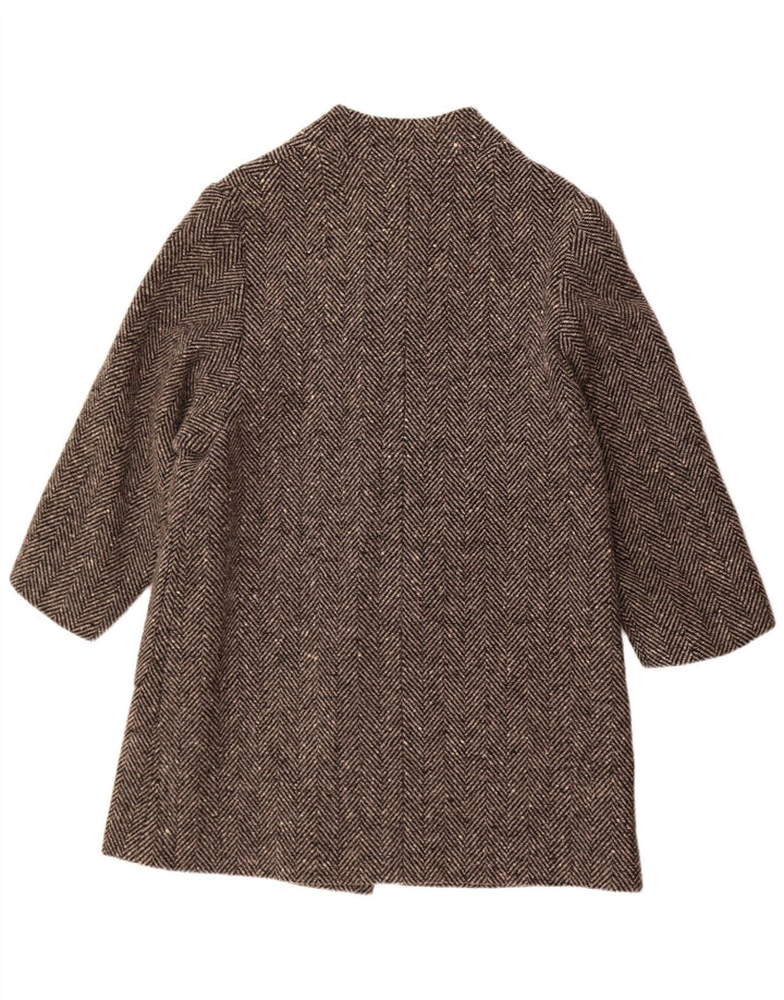 Płaszcz damski w stylu vintage UK 14 Średni szary w jodełkę