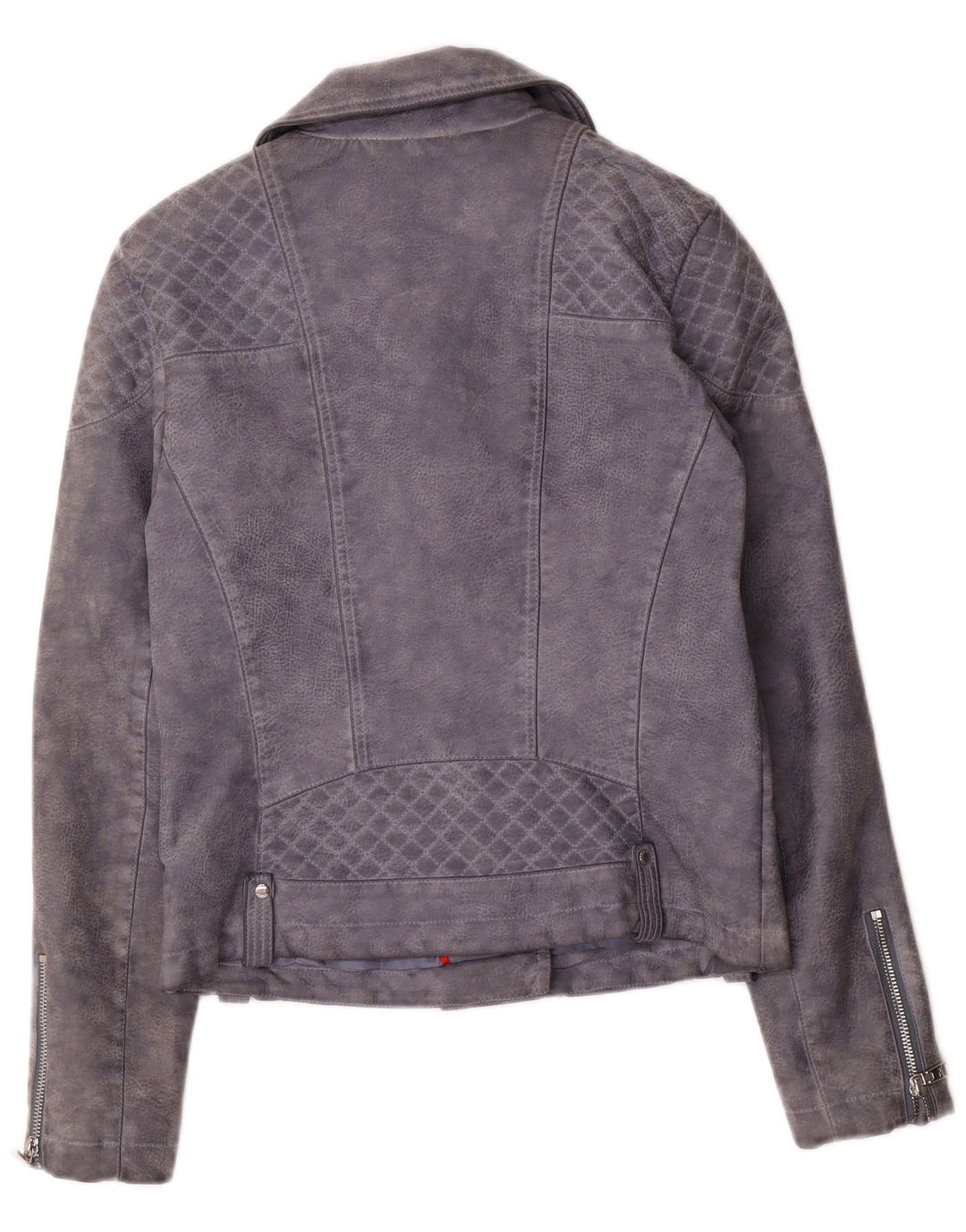 Damska kurtka motocyklowa ze sztucznej skóry Tommy Hilfiger UK 10, mała szara