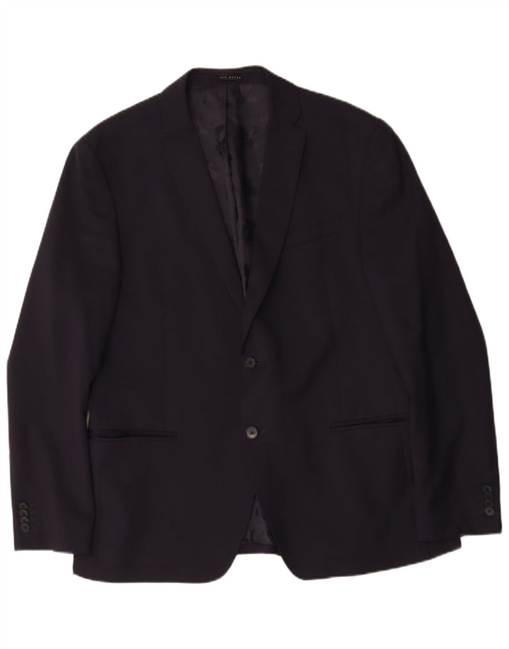 Ted Baker Męska marynarka slim fit zapinana na 2 guziki UK 44 2XL Granatowa wełna