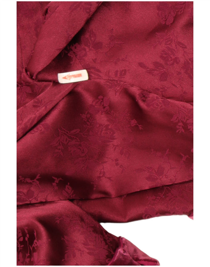 Blunauta Damska marynarka oversize zapinana na 3 guziki IT 38 XS Burgundowo-kwiatowa