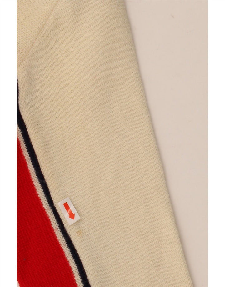 AUSTRALIJSKI L'ALPINA Damski sweter z dekoltem w kształcie litery V, UK 12, średni złamanej bieli