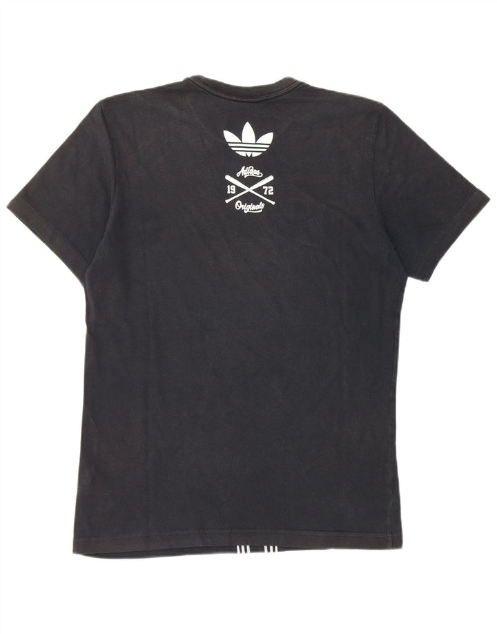 Męska koszulka z grafiką Adidas, mała, czarna, bawełniana