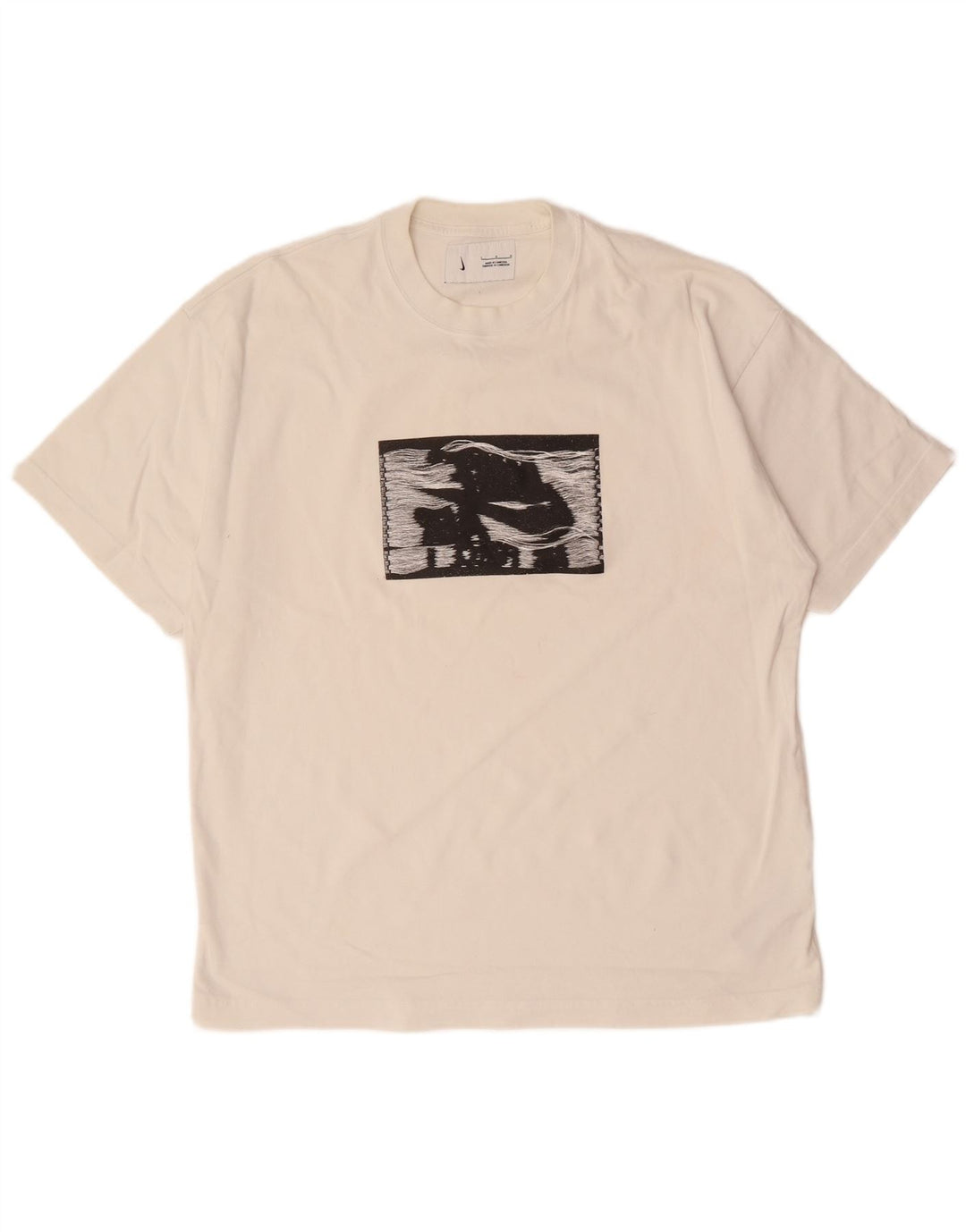 Męski T-shirt z grafiką NIKE, duży, biały, bawełniany