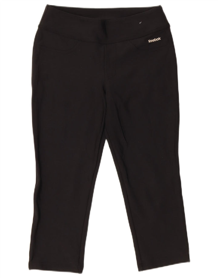 Damskie spodnie Capri Reebok W28 L19 Czarny nylon