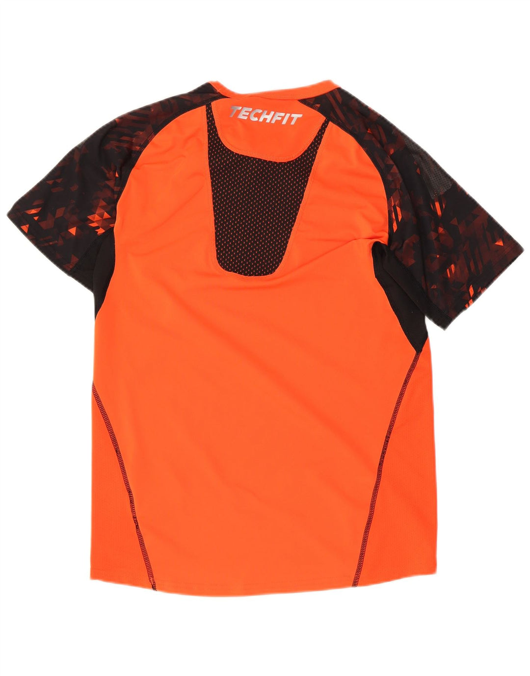 Męska koszulka Adidas Tech Fit Top, mała, pomarańczowa, poliestrowa z blokami kolorów
