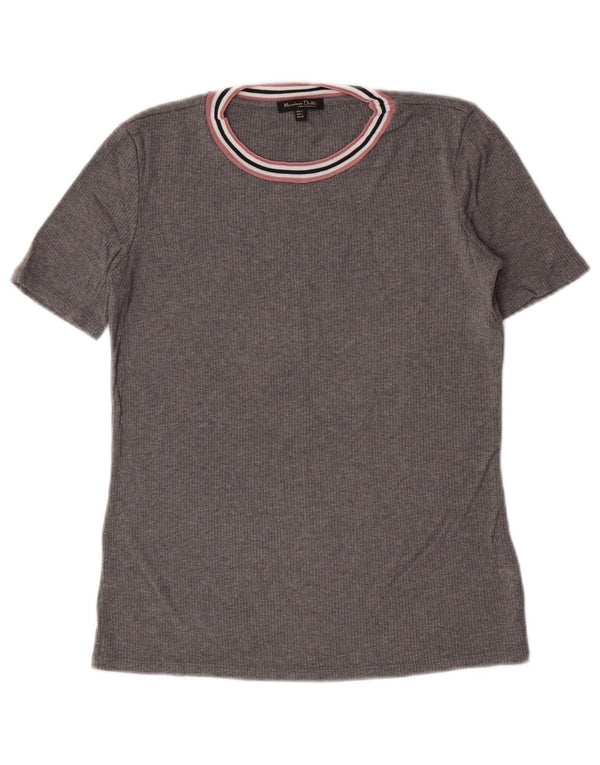 T-shirt damski Massimo Dutti Top UK 10 Small Grey