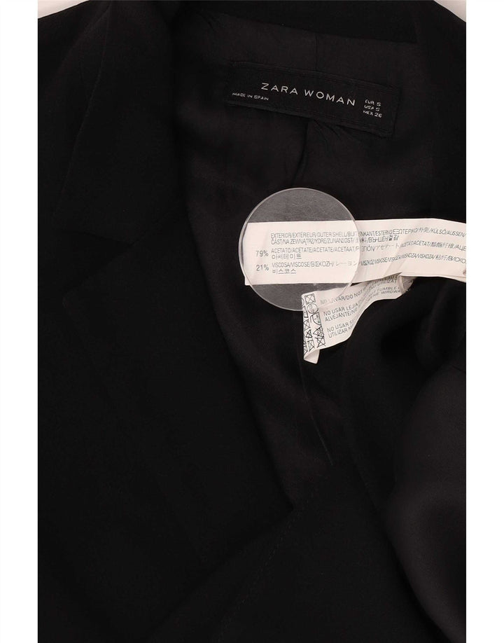 Damska marynarka z podwójnymi piersiami Zara UK 10 Small Black Acetate