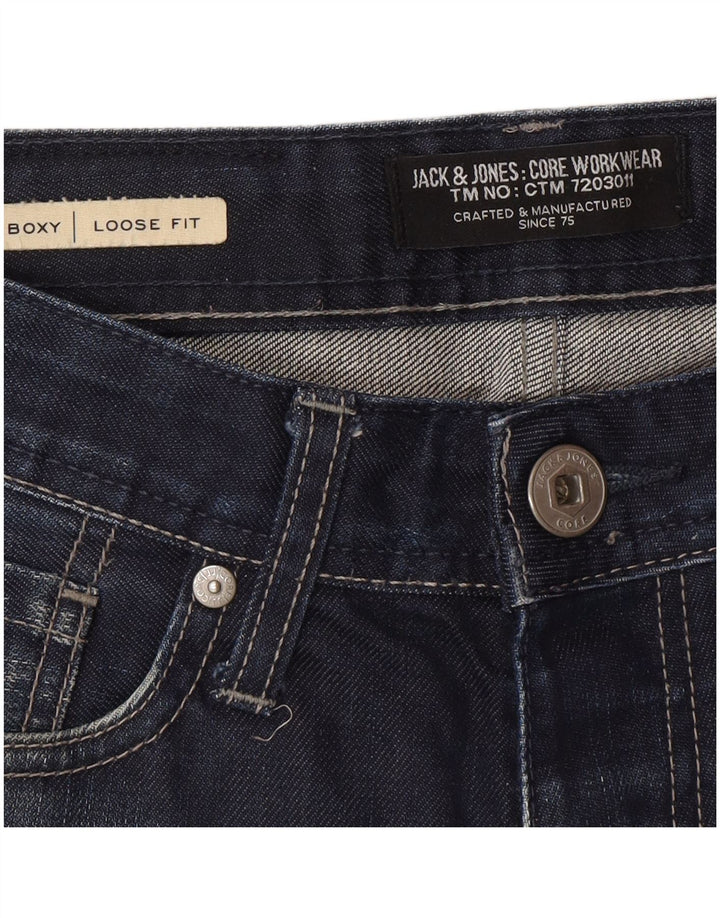 Męskie, pudełkowe, luźne dżinsy Jack & Jones W28 L30 Niebieskie