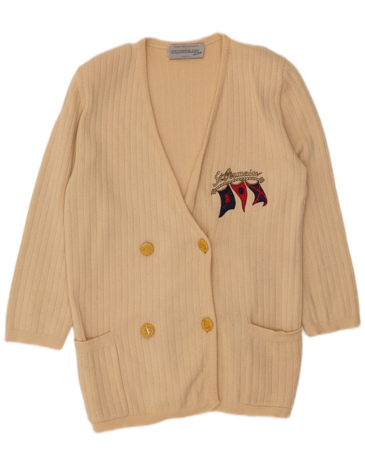 Damski sweter St. Germain Graphic Longline Cardigan IT 48 XL Beżowa wełna