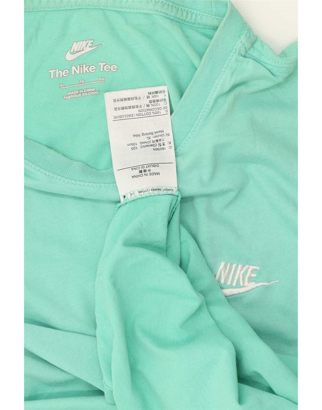 T-shirt męski Nike XL, turkusowa bawełna