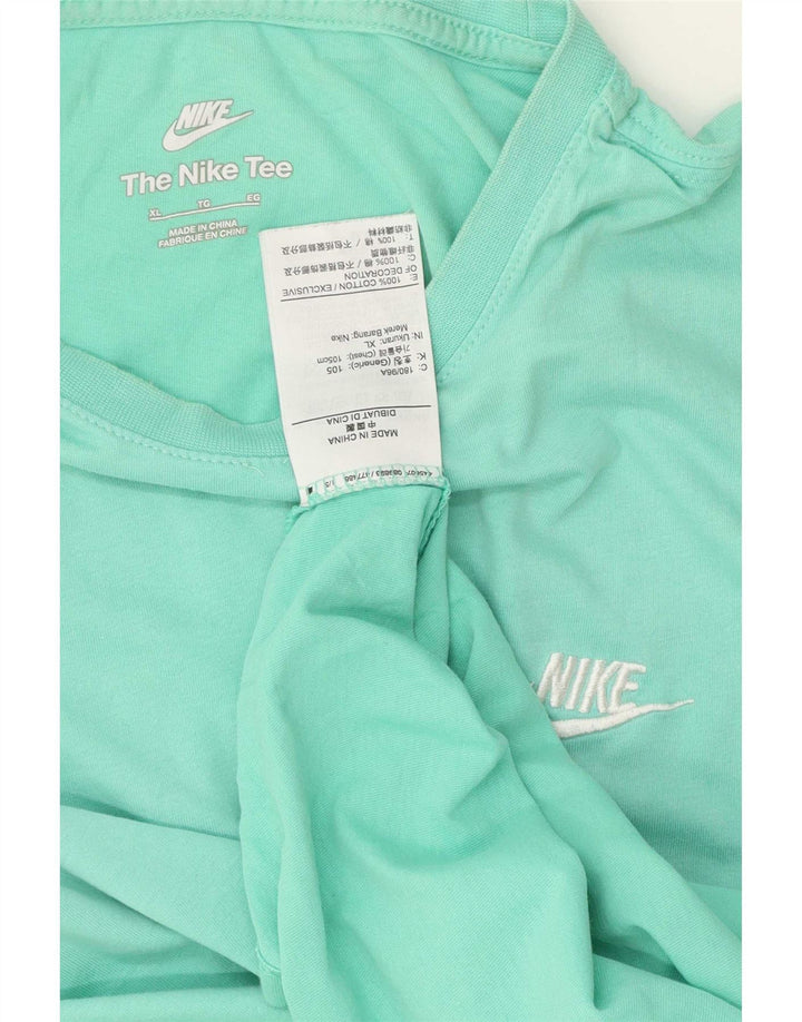T-shirt męski Nike XL, turkusowa bawełna