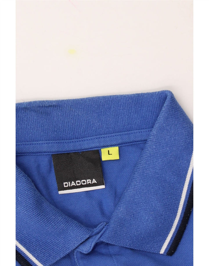 DIADORA Mens Polo Shirt Large Blue Vintage Diadora and Second-Hand Diadora from Messina Hembry 
