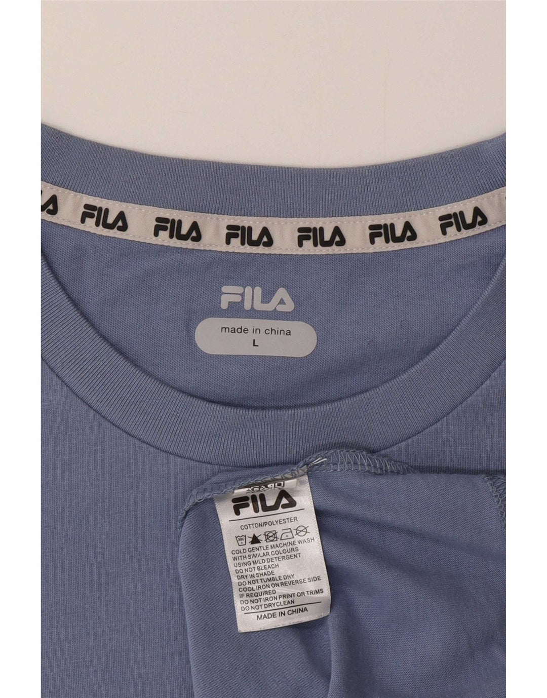 Męski T-shirt z grafiką Fila, duży, niebieski, bawełniany