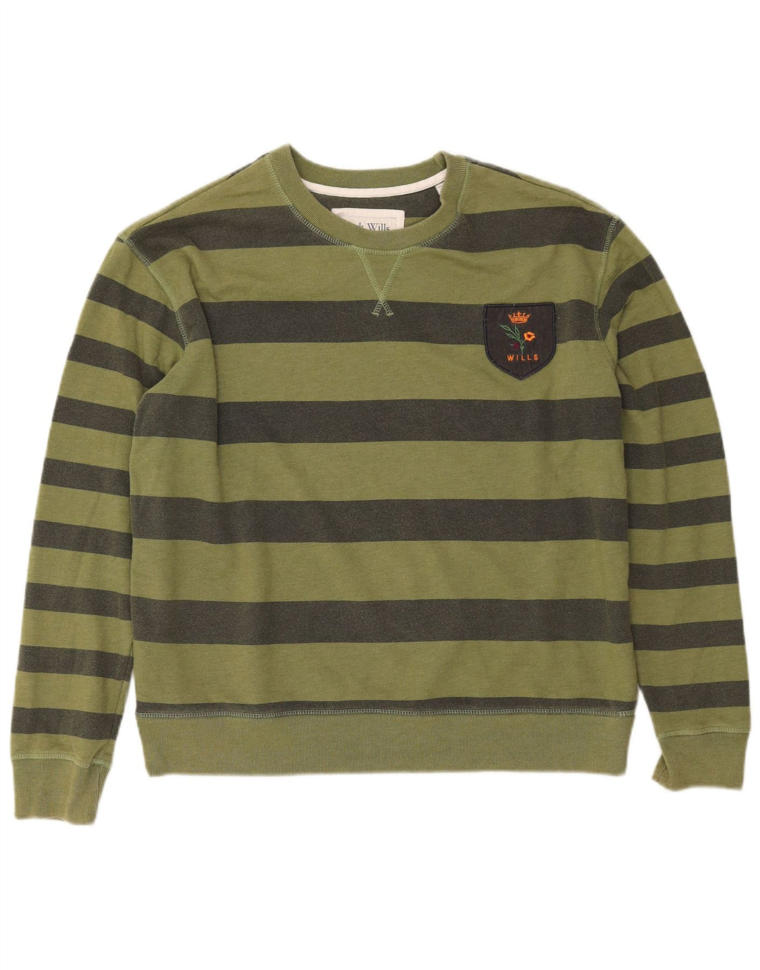 JACK WILLS Damski sweter oversize UK 14 w duże paski khaki