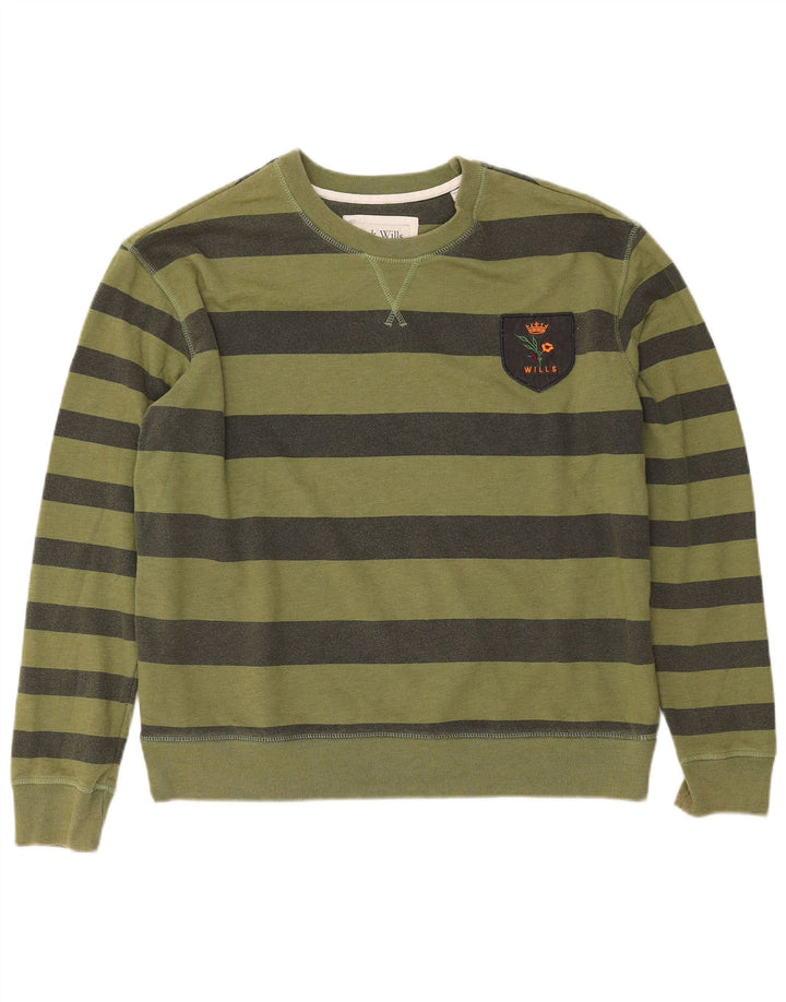 JACK WILLS Damski sweter oversize UK 14 w duże paski khaki